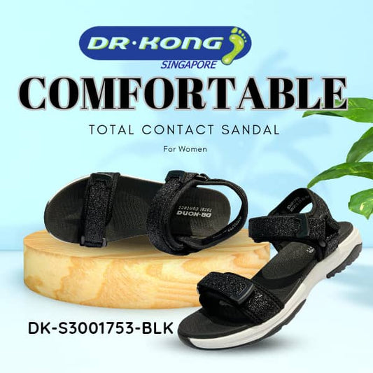 DR.KONG WOMEN TOTAL CONTACT SANDALS DK-S3001753-BLK(RP : $169)