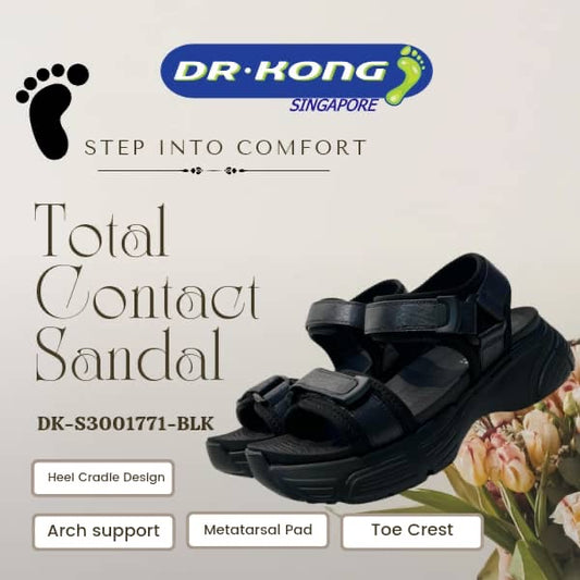 DR.KONG WOMEN TOTAL CONTACT SANDALS DK-S3001771-BLK(RP : $149)