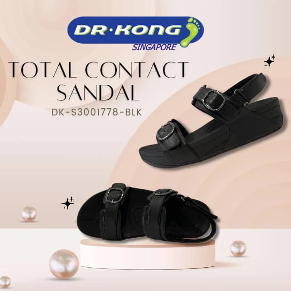 DR.KONG WOMEN TOTAL CONTACT SANDALS DK-S3001778-BLK(RP : $149)