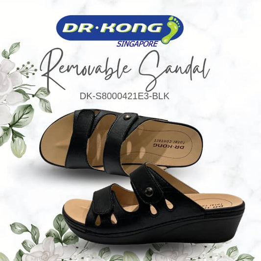 DR.KONG WOMEN REMOVABLE INSOLE SANDALS DK-S8000421E3-BLK(RP : $189)