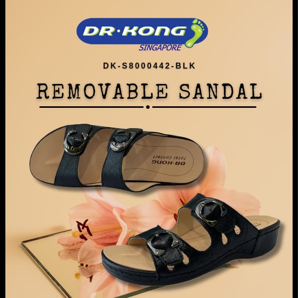DR.KONG WOMEN REMOVABLE INSOLE SANDALS DK-S8000442-BLK(RP : $169)