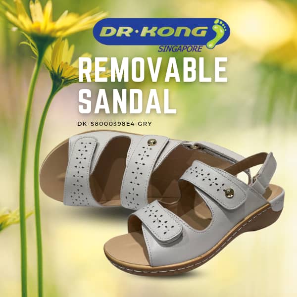 DR.KONG WOMEN REMOVABLE INSOLE SANDALS DK-S8000398E4-GRY(RP : $189)